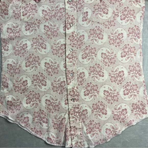 Vintage Tem Tex Floral Rockabilly Western Flair Pearl Snap Button Shirt USA Made - Picture 3 of 9